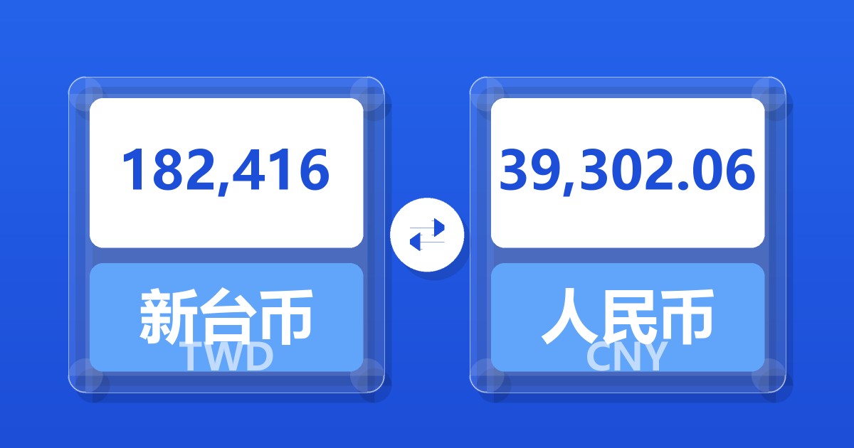 182,416新台币兑人民币