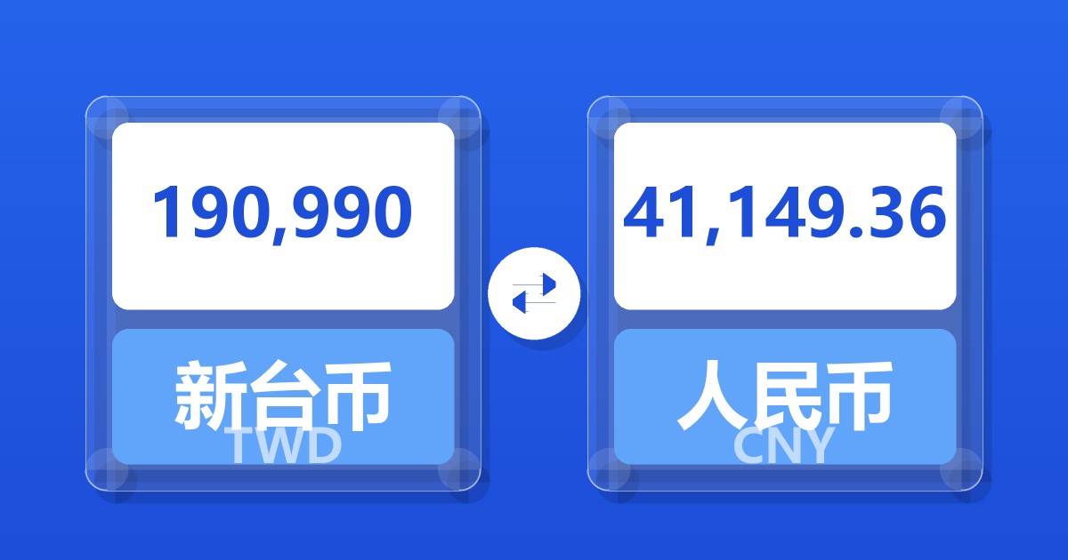 190,990新台币兑人民币