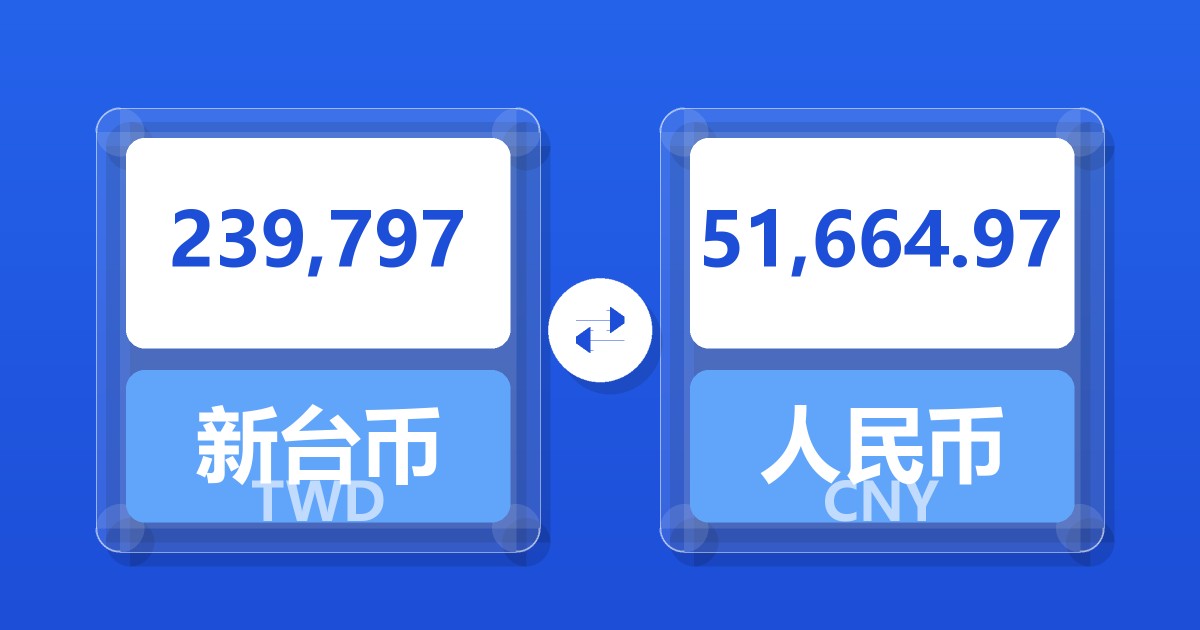 239,797新台币兑人民币