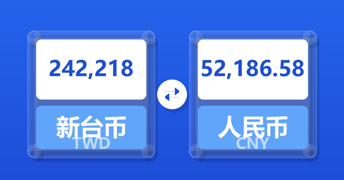 242,218新台币兑人民币