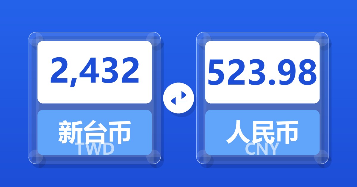 2,432新台币兑人民币