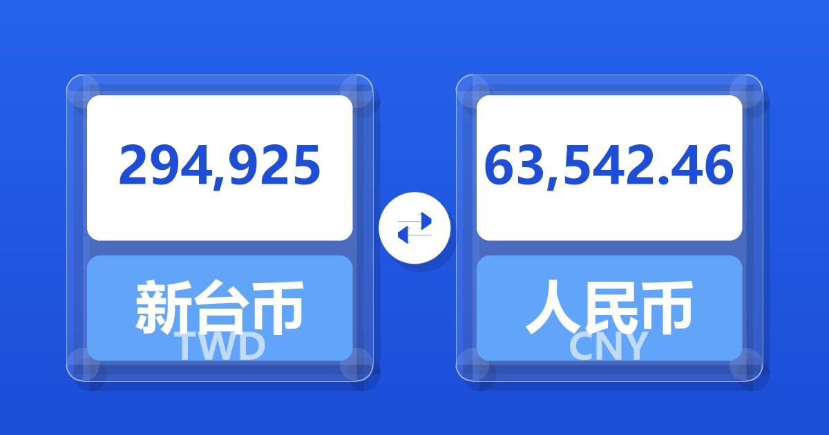 294,925新台币兑人民币