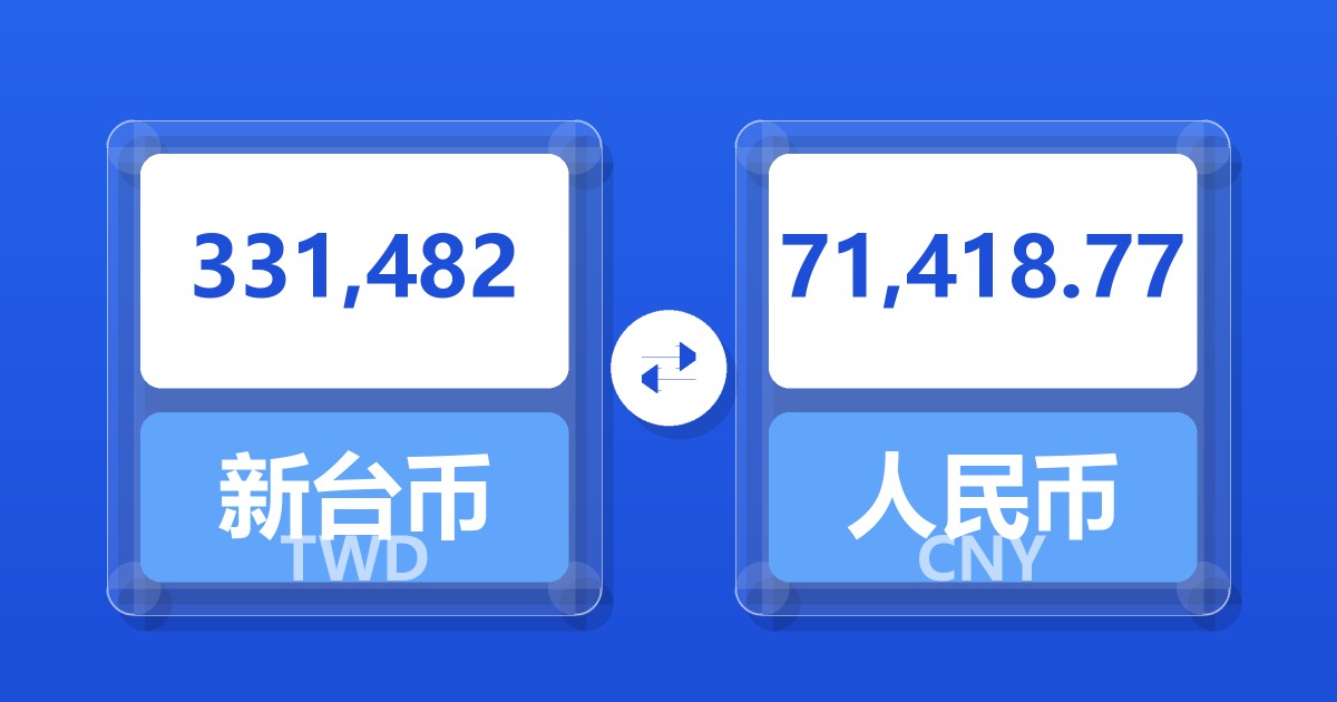 331,482新台币兑人民币