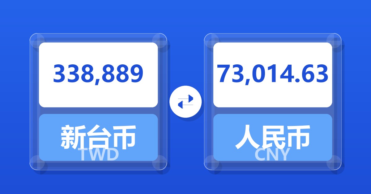 338,889新台币兑人民币