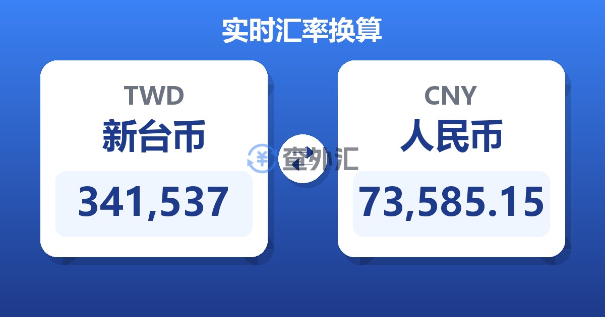 341,537新台币兑人民币
