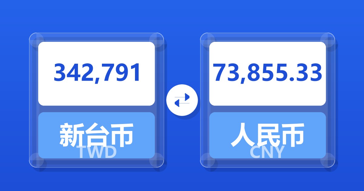 342,791新台币兑人民币