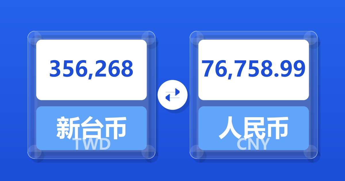 356,268新台币兑人民币