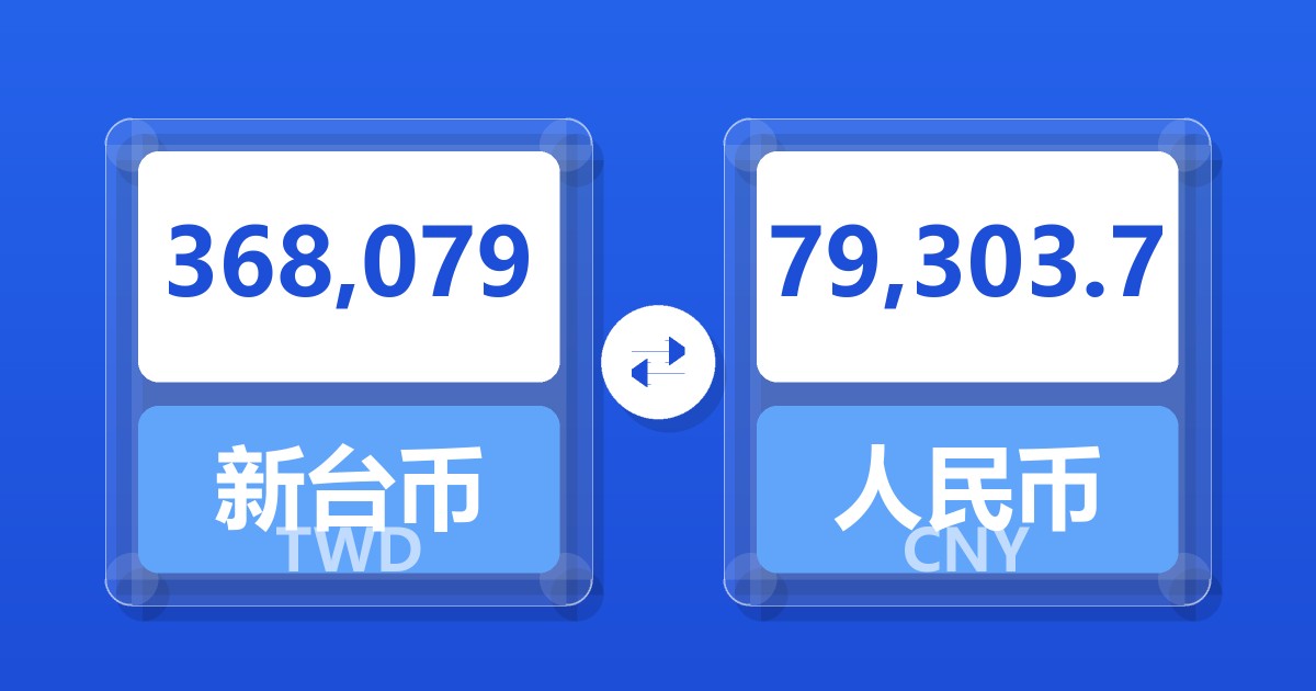 368,079新台币兑人民币