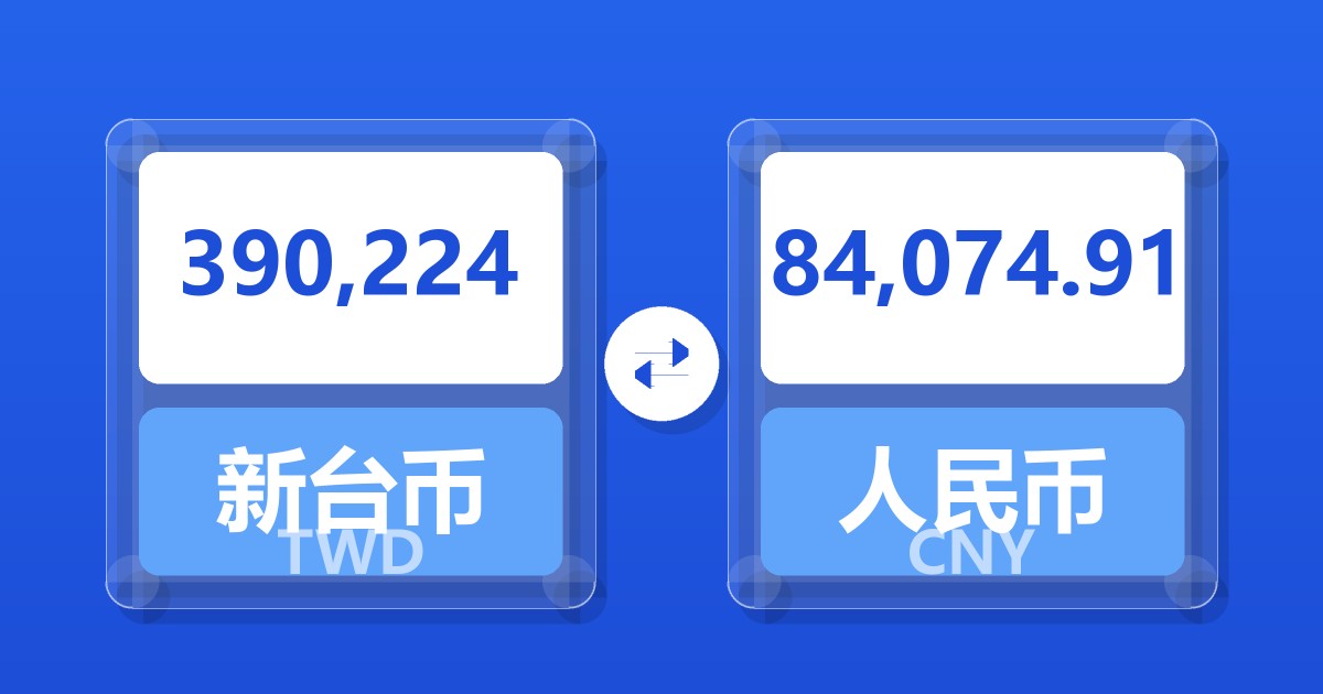 390,224新台币兑人民币