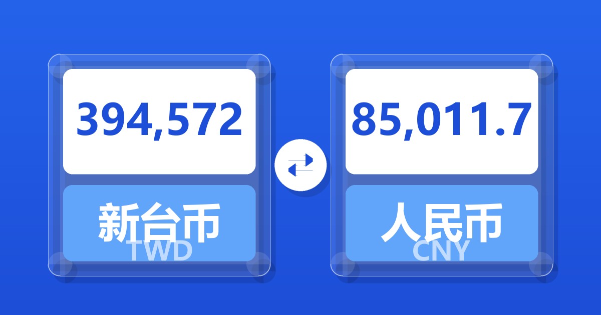 394,572新台币兑人民币