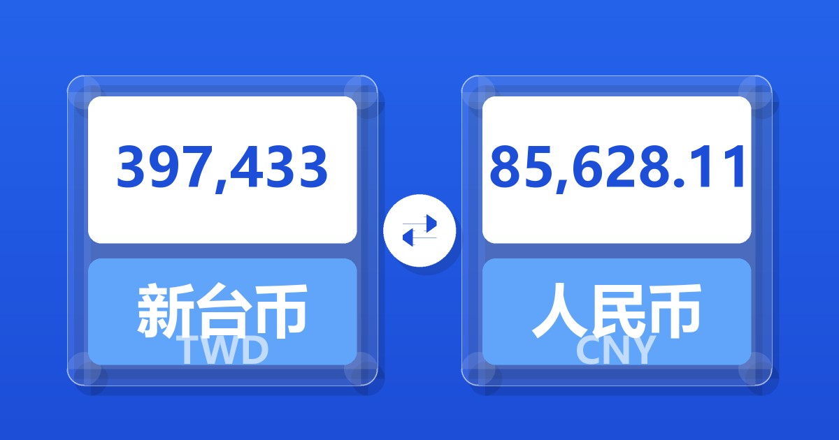 397,433新台币兑人民币
