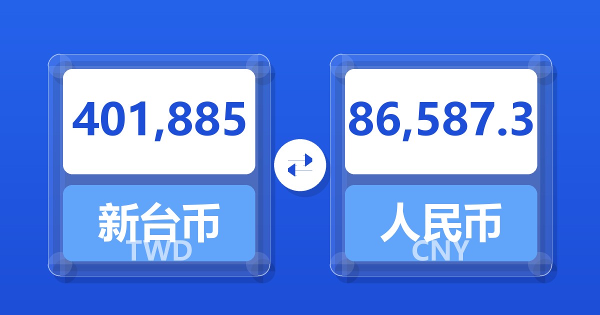 401,885新台币兑人民币