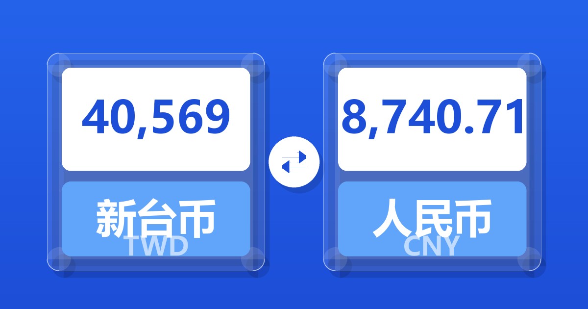 40,569新台币兑人民币