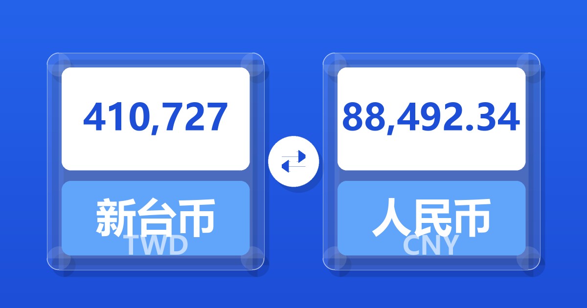 410,727新台币兑人民币