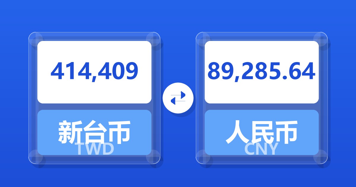 414,409新台币兑人民币