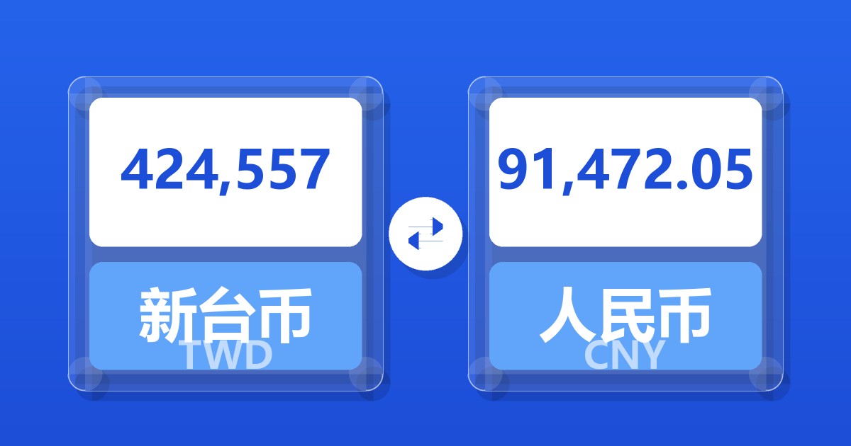 424,557新台币兑人民币