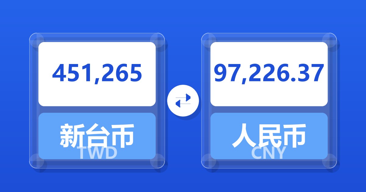 451,265新台币兑人民币
