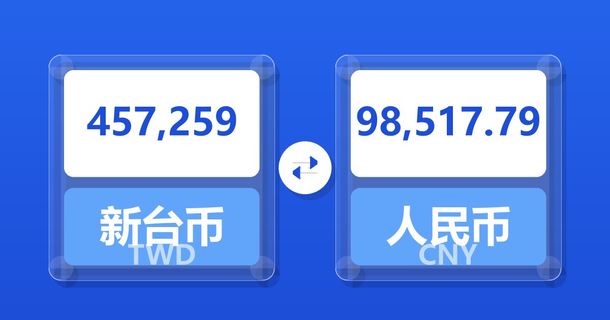 457,259新台币兑人民币