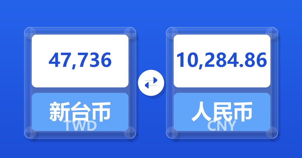47,736新台币兑人民币