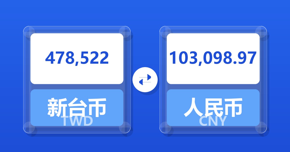 478,522新台币兑人民币