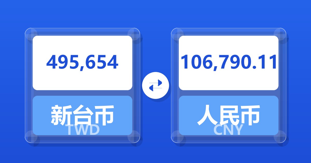 495,654新台币兑人民币