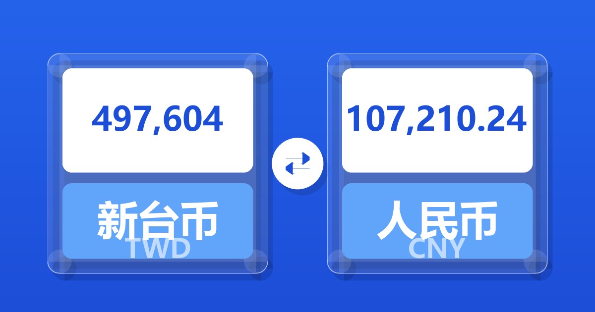 497,604新台币兑人民币