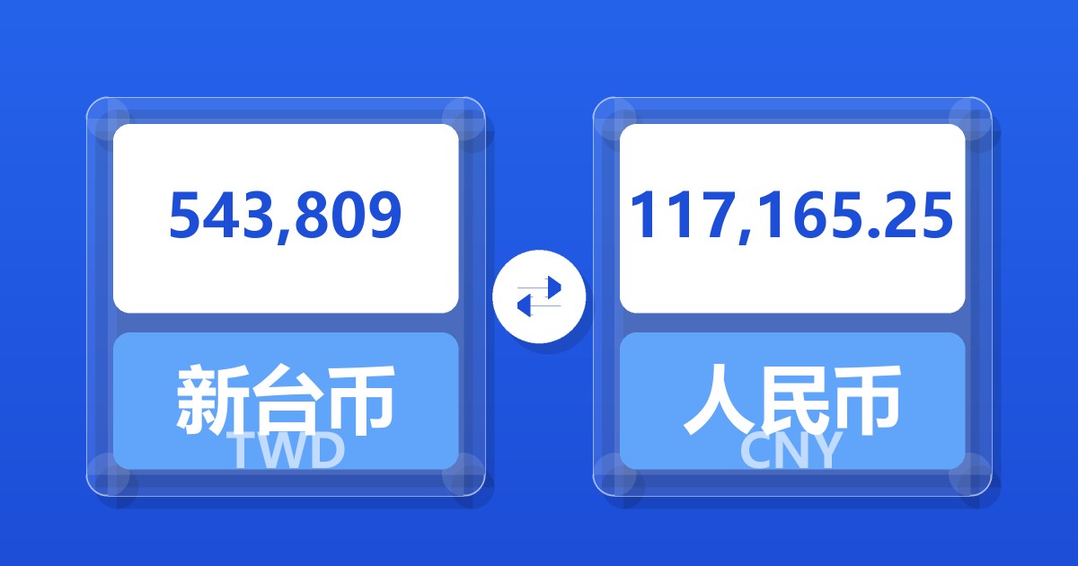 543,809新台币兑人民币