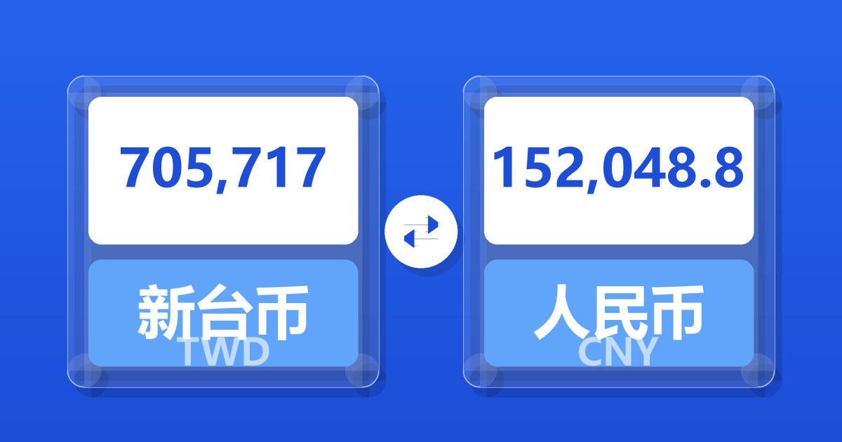 705,717新台币兑人民币