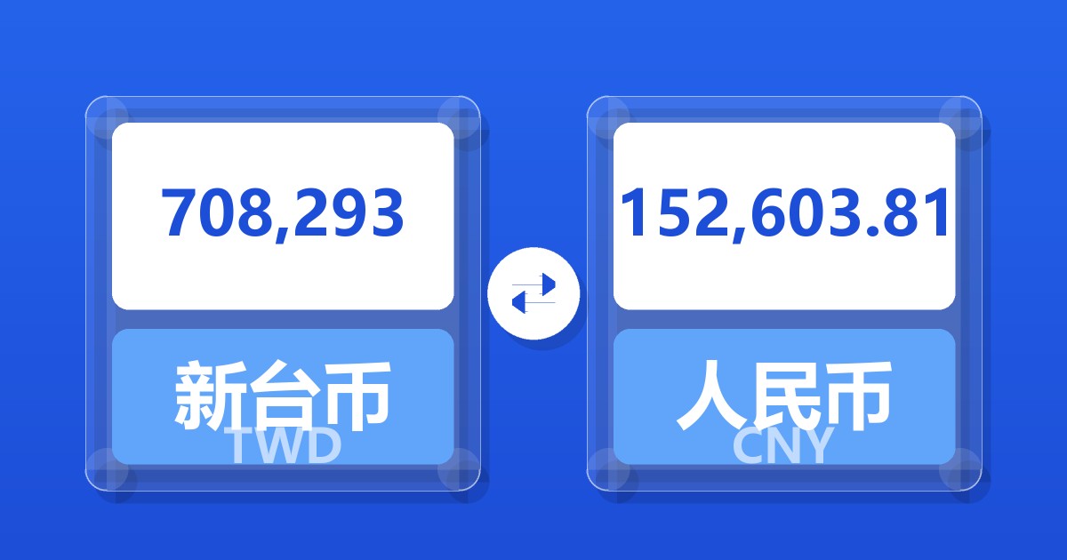 708,293新台币兑人民币