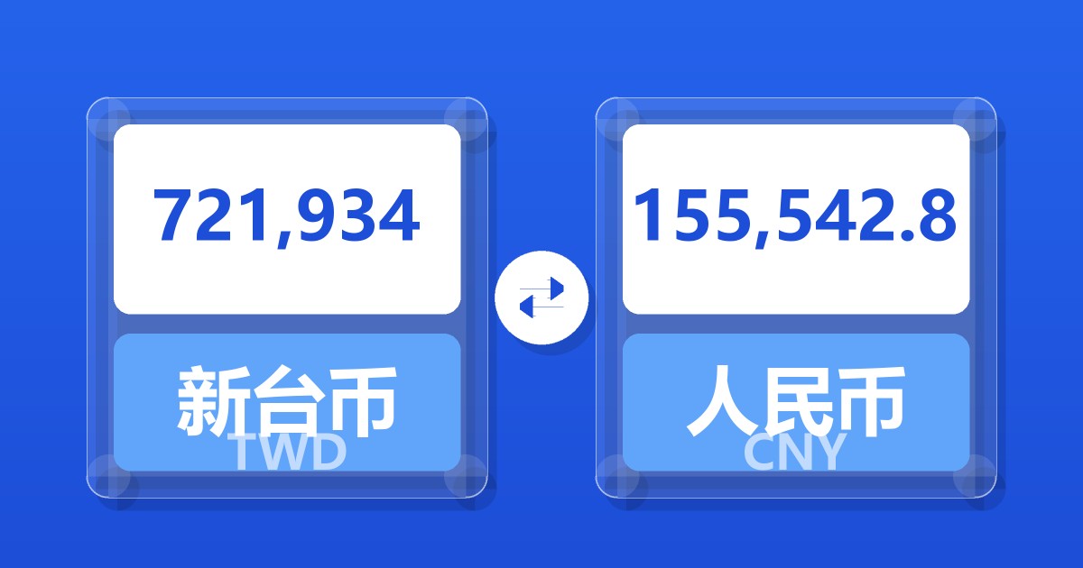 721,934新台币兑人民币