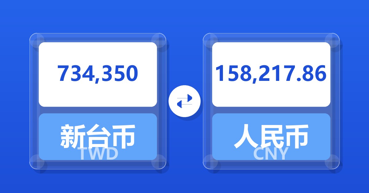 734,350新台币兑人民币