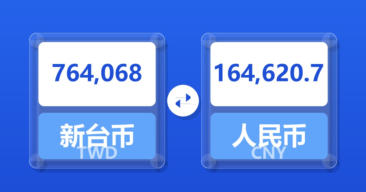 764,068新台币兑人民币