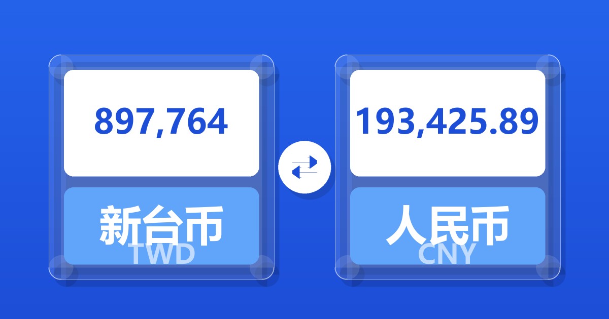 897,764新台币兑人民币