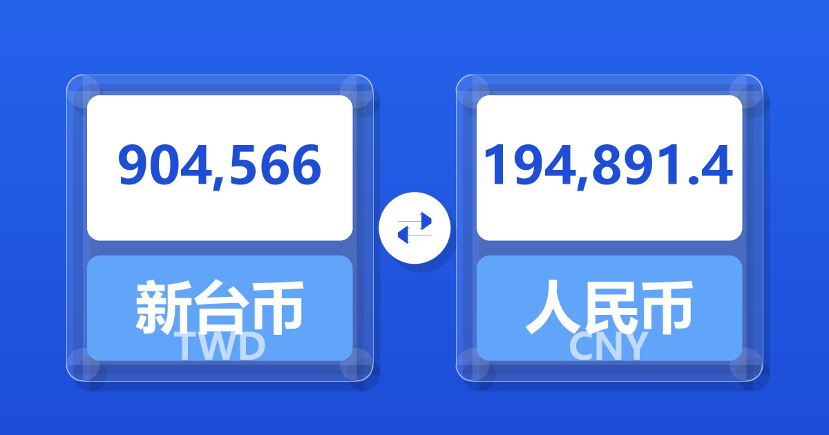 904,566新台币兑人民币