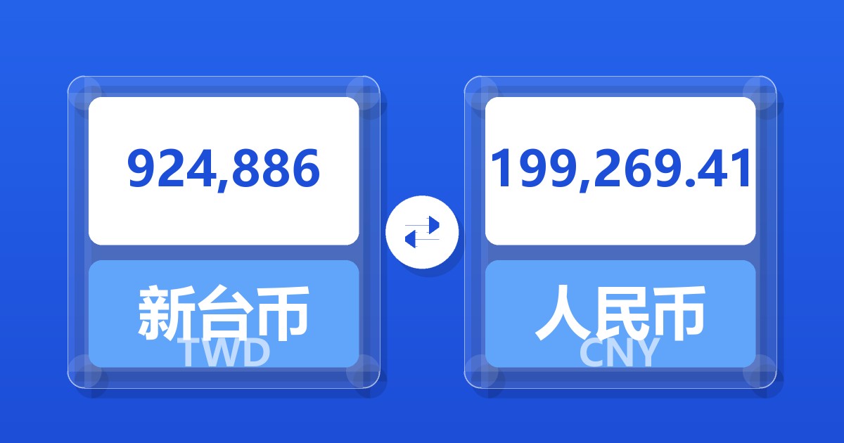 924,886新台币兑人民币