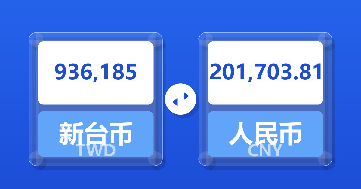 936,185新台币兑人民币