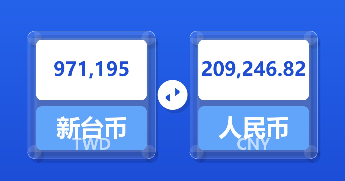 971,195新台币兑人民币
