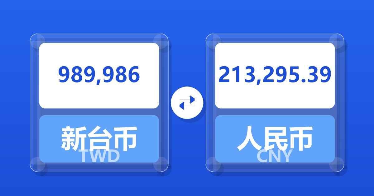 989,986新台币兑人民币