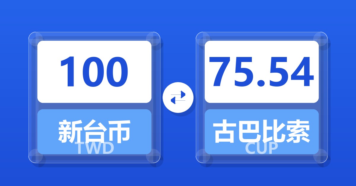 100新台币兑古巴比索