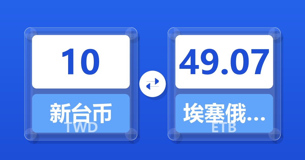 10新台币兑埃塞俄比亚比尔