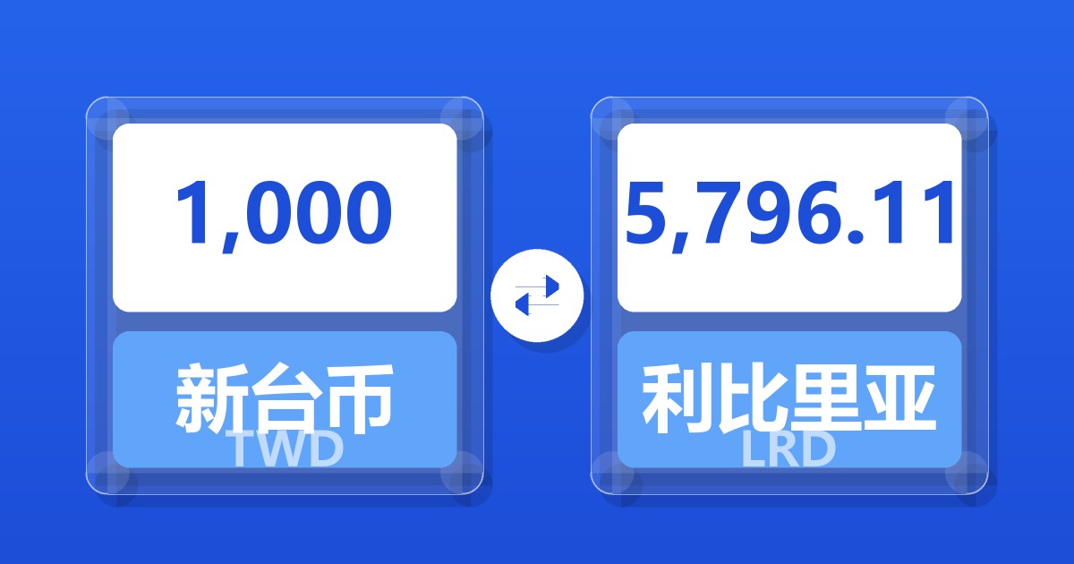 1,000新台币兑利比里亚元