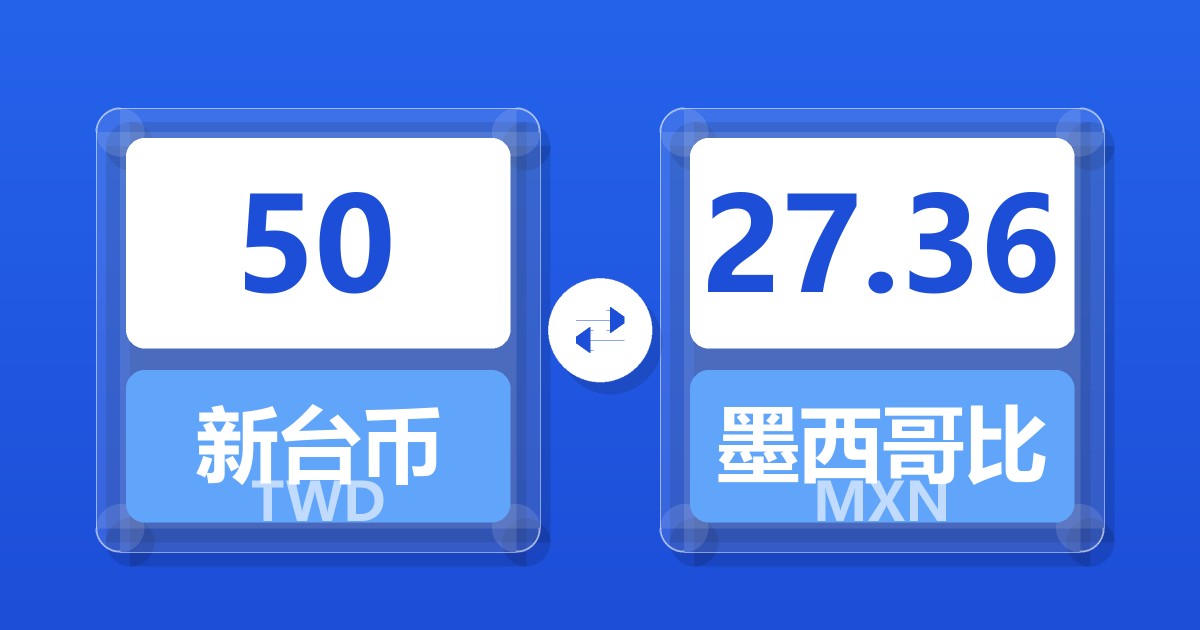50新台币兑墨西哥比索