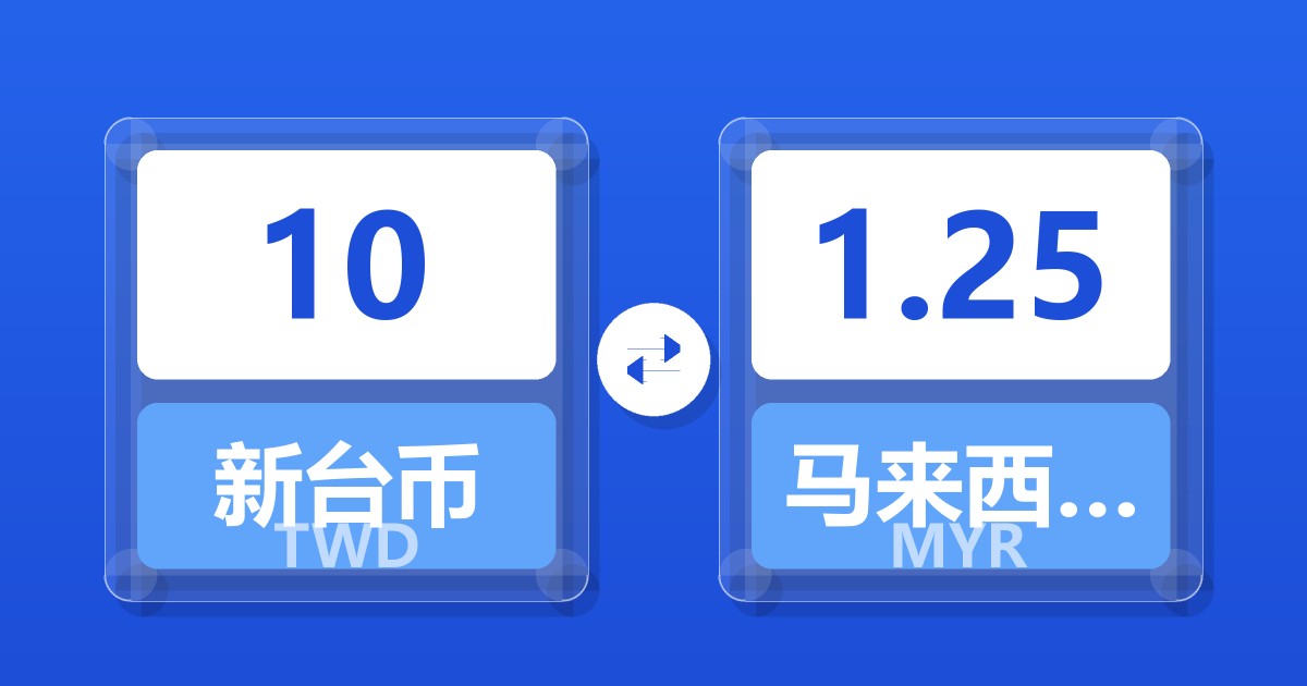 10新台币兑马来西亚林吉特