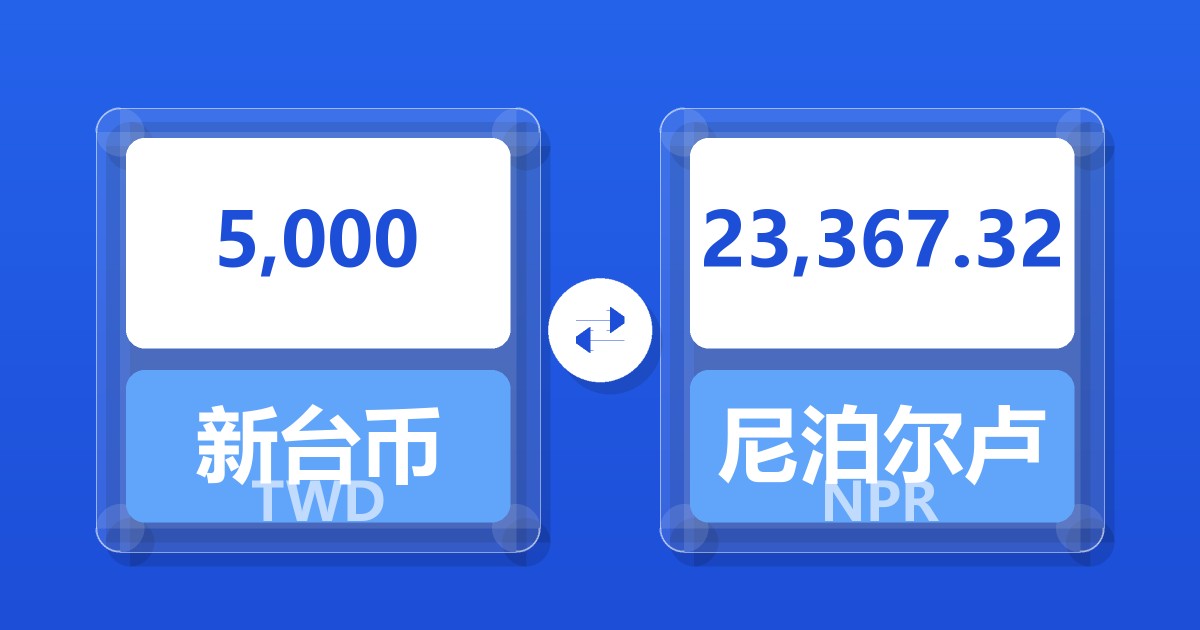 5,000新台币兑尼泊尔卢比