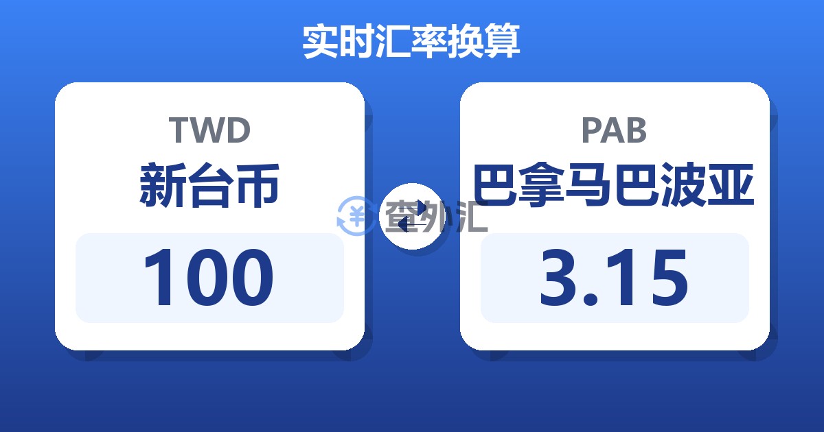 100新台币兑巴拿马巴波亚