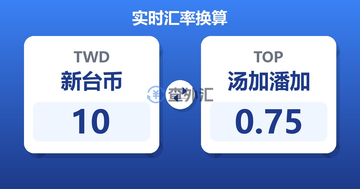 10新台币兑汤加潘加