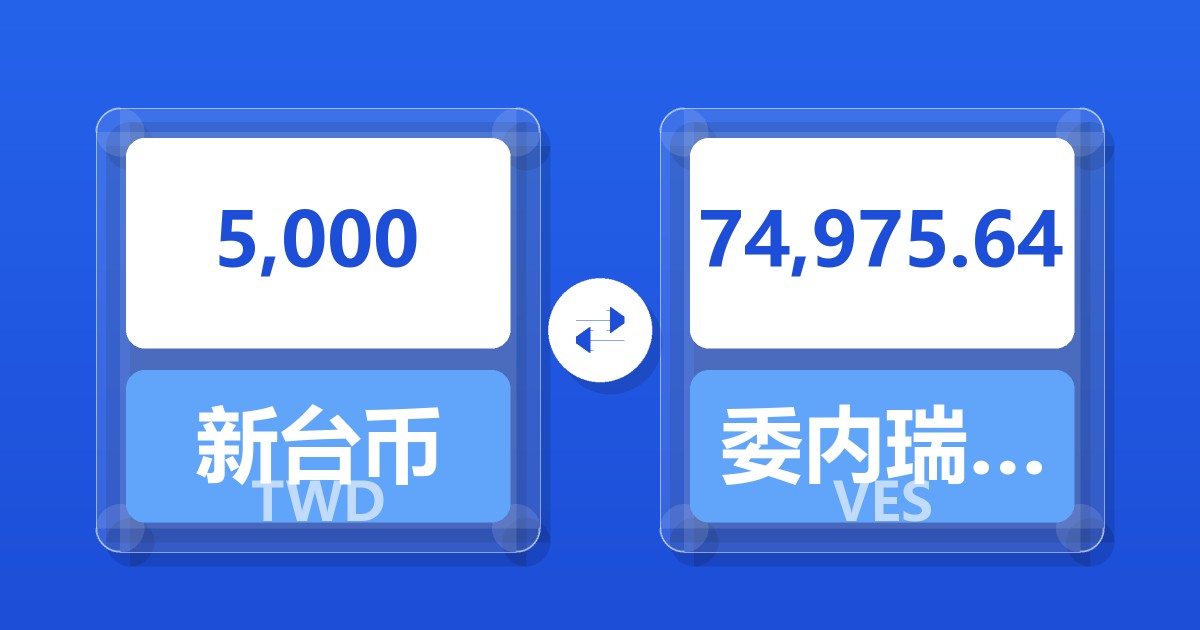 5,000新台币兑委内瑞拉玻利瓦尔