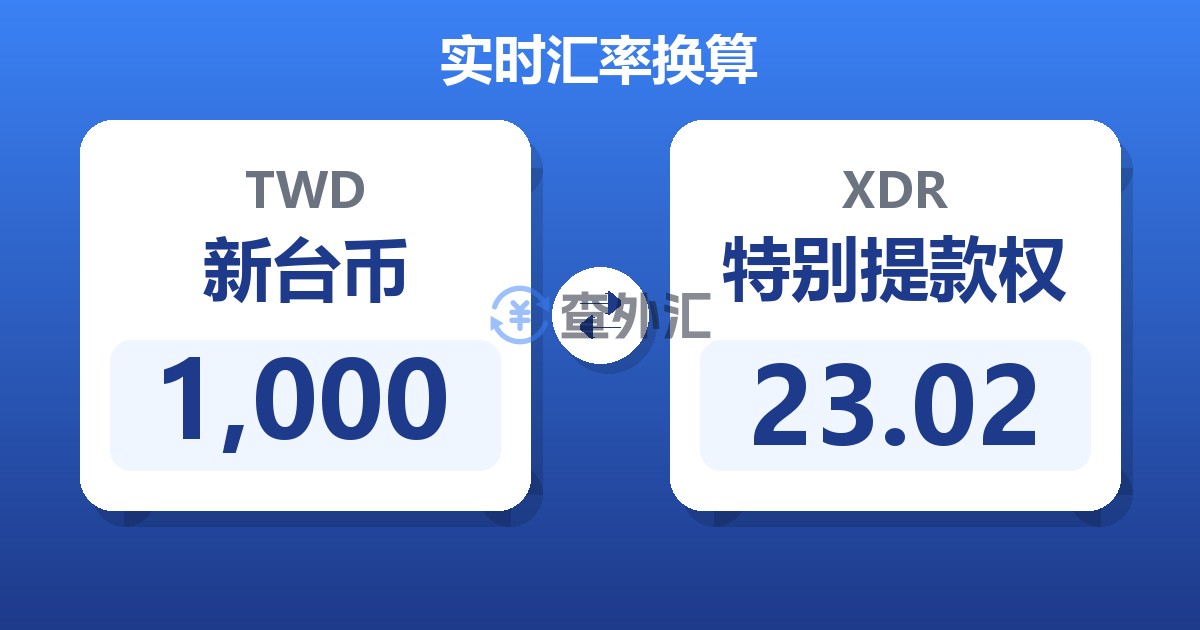 1,000新台币兑特别提款权