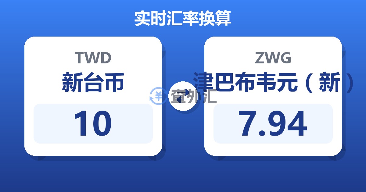 10新台币兑津巴布韦元（新）