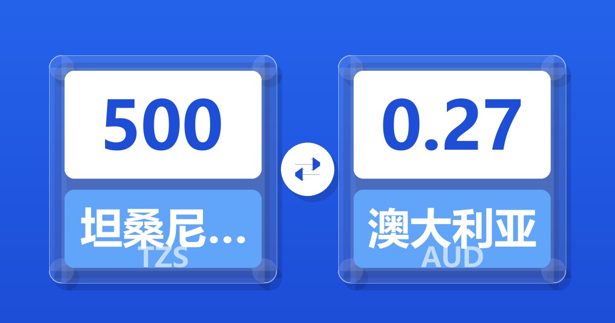 500坦桑尼亚先令兑澳大利亚元